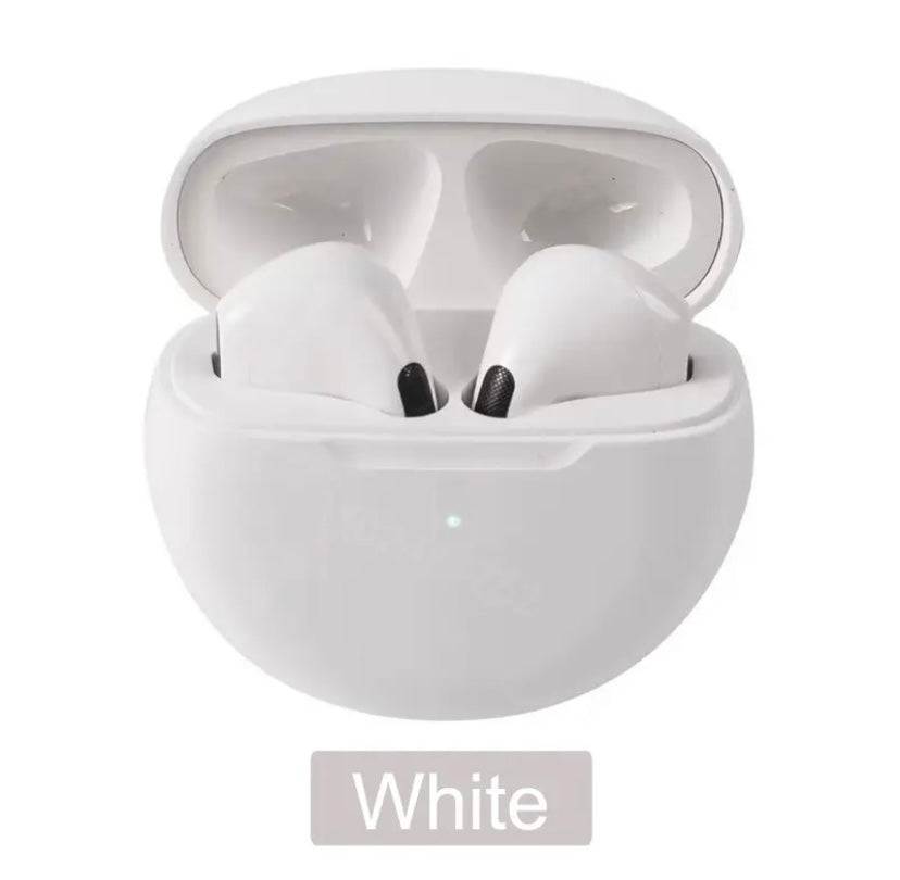 alt=“écouteurs AirPods de couleur blanche”