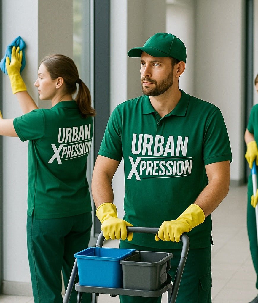 Professional eco-friendly cleaning services by Urban Xpression team in action.