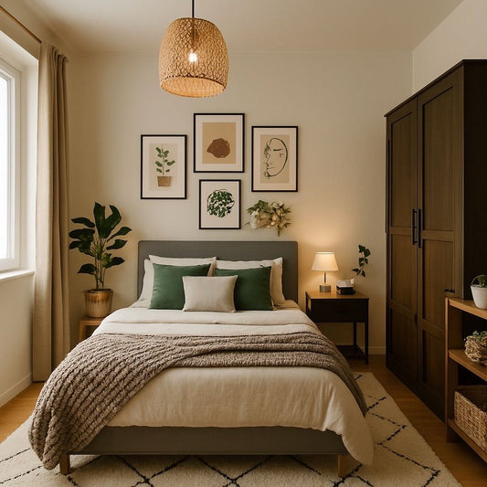 Déco & Optimisation d’Espace in a cozy, well-organized bedroom with stylish decor and natural lighting.