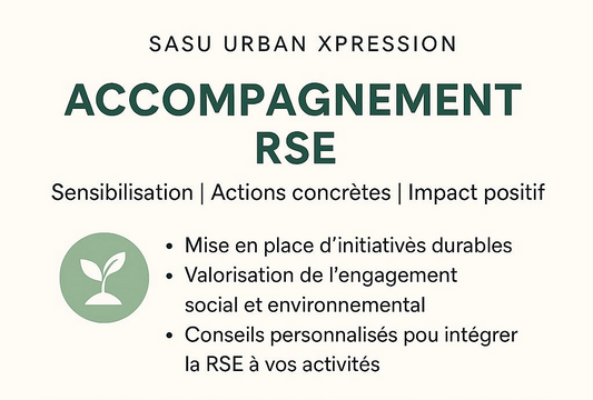 Accompagnement RSE services by Urban Xpression, focusing on sustainability, social and environmental commitment, and tailored advice.