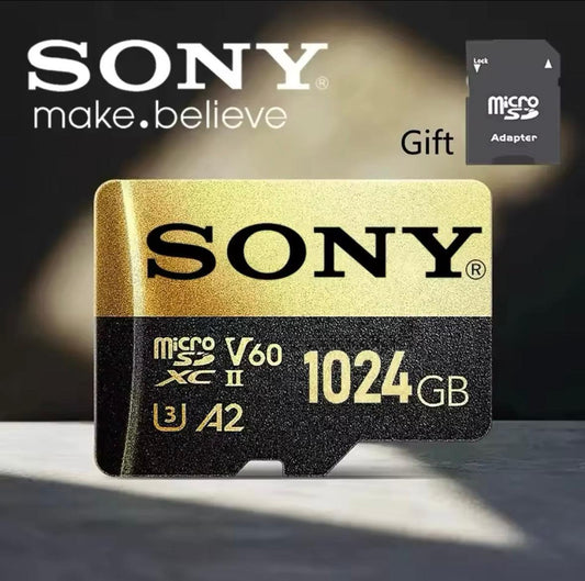 Sony carte SdXc A2 V60 1To micro SD card with 1024GB storage.